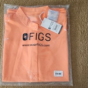 Figs Vibrant Orange Scrub Top